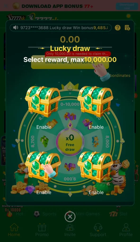 7777SK Game Best Earning Platform For Android And IOS Users.