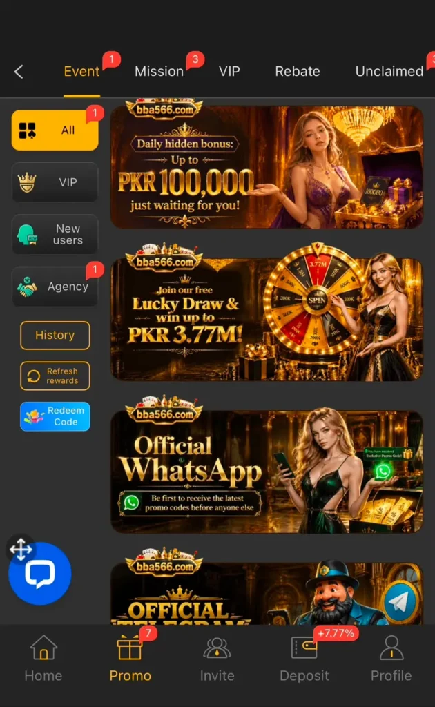 Promotions of Bba566 Game.